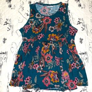 Maurices Womens Babydoll Floral Print Tank